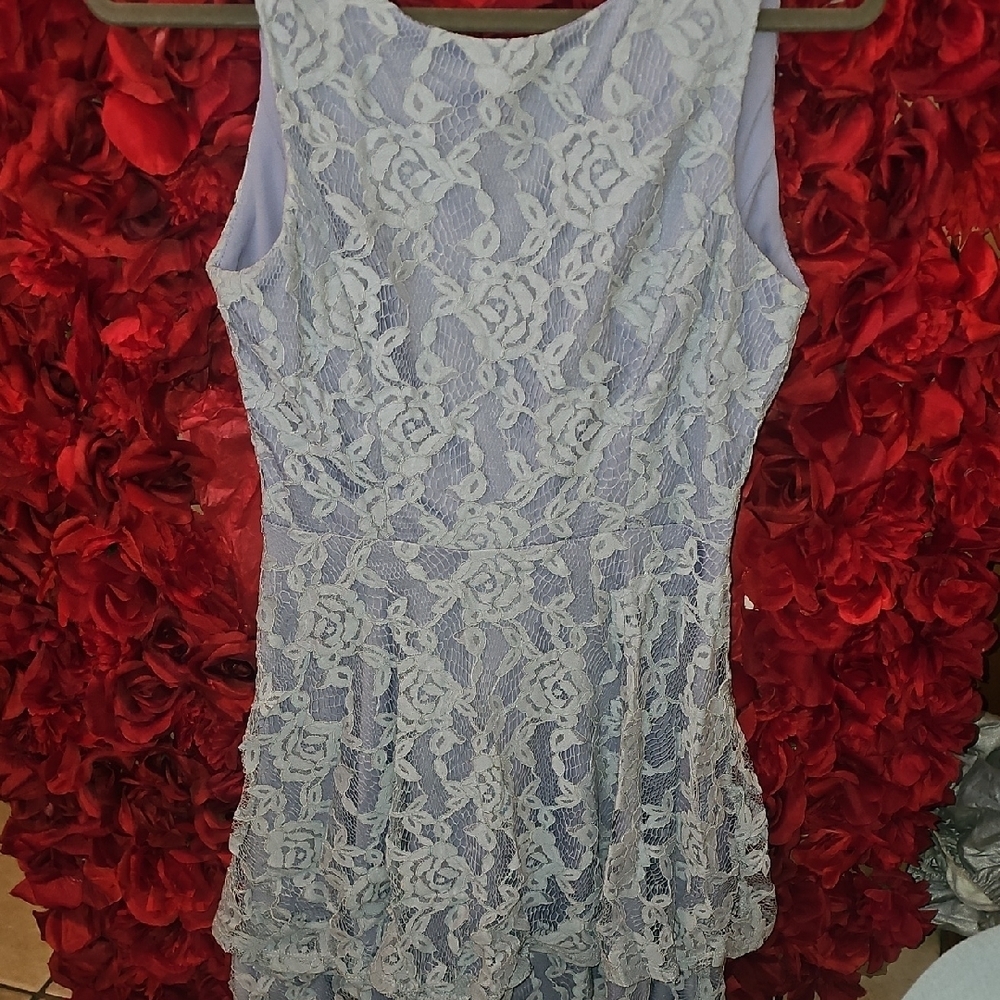Speechless Lavender Lace Mini Tiered Ruffle Dress Size 7
